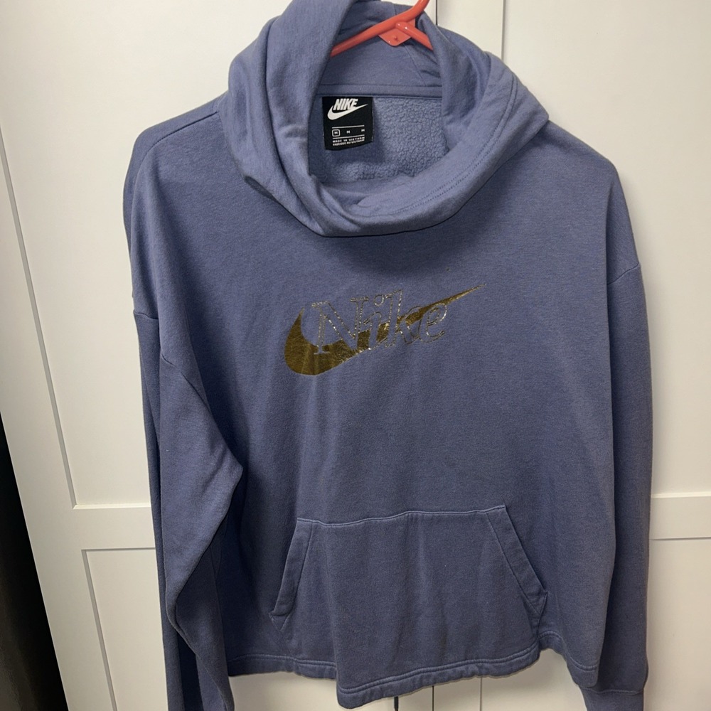 Womens Nike Sportswear‎ Funnel Neck Hoodie Sweatshirt Blue/Purple Size Medium M